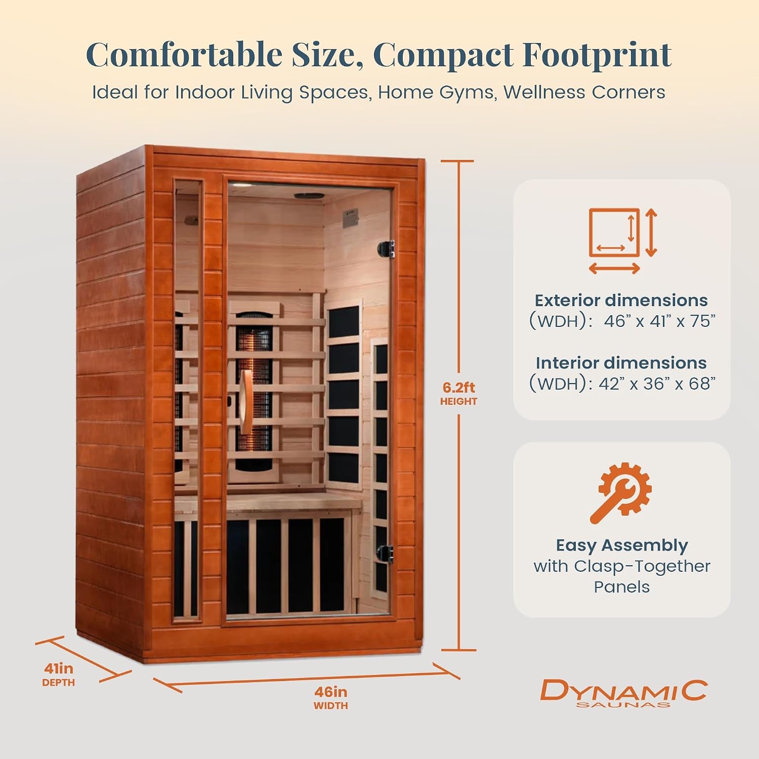 DYNAMIC SAUNAS Cordoba Full Spectrum Infrared Sauna with Red Light Therapy