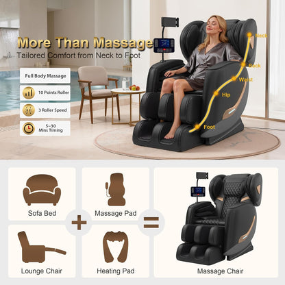 2026 Massage Chair Full Body, Zero Gravity Massage Chair Recliner - Upgraded 10-Point Roller, Heating, Airbags, Foot Roller, Shiatsu Full Body Massage Chairs, Gift for Parent — product view 3