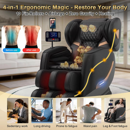 2026 Massage Chair Full Body, Zero Gravity Massage Chair Recliner - Upgraded 10-Point Roller, Heating, Airbags, Foot Roller, Shiatsu Full Body Massage Chairs, Gift for Parent — product view 5