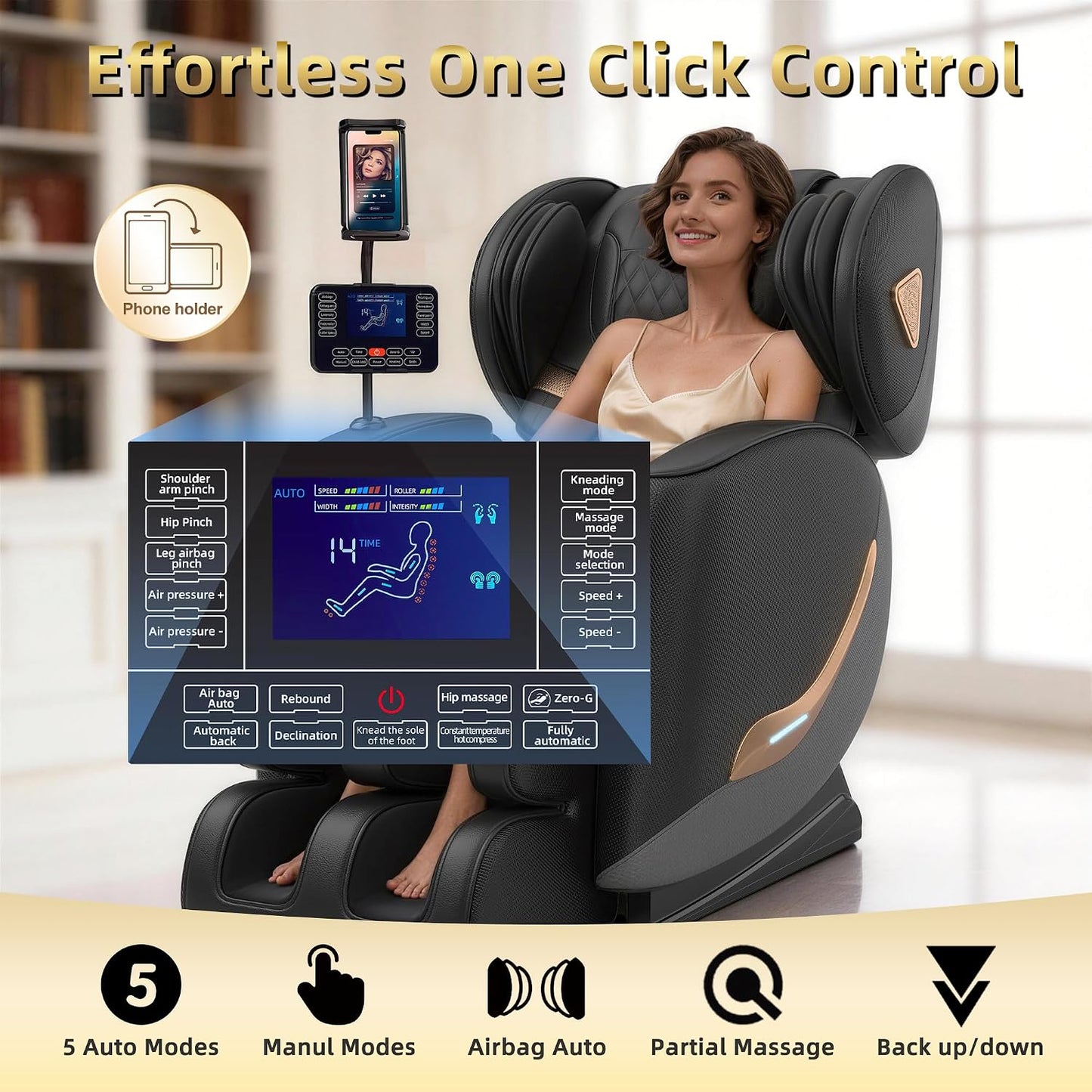 2026 Massage Chair Full Body, Zero Gravity Massage Chair Recliner - Upgraded 10-Point Roller, Heating, Airbags, Foot Roller, Shiatsu Full Body Massage Chairs, Gift for Parent — product view 7