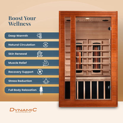 DYNAMIC SAUNAS Cordoba Full Spectrum Infrared Sauna with Red Light Therapy