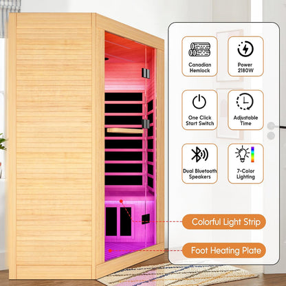 2-3 Person Corner Sauna Far Infrared 120V 20A Canadian Hemlock