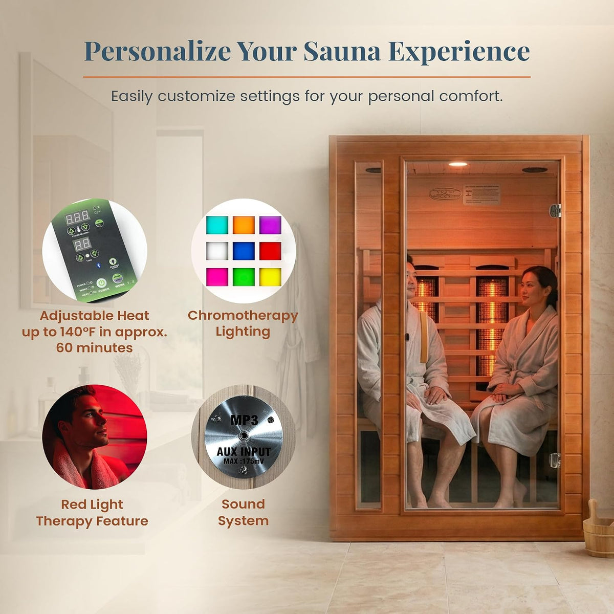 DYNAMIC SAUNAS Cordoba Full Spectrum Infrared Sauna with Red Light Therapy