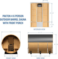 Outdoor Barrel Sauna Built for Home Wellness, Cedar Construction, 9kW Electric Heater, WiFi Control Panel — product view 10