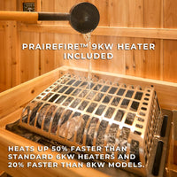 Outdoor Barrel Sauna Built for Home Wellness, Cedar Construction, 9kW Electric Heater, WiFi Control Panel — product view 13