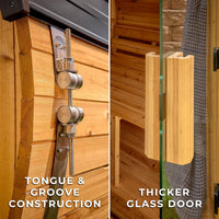 Outdoor Barrel Sauna Built for Home Wellness, Cedar Construction, 9kW Electric Heater, WiFi Control Panel — product view 15