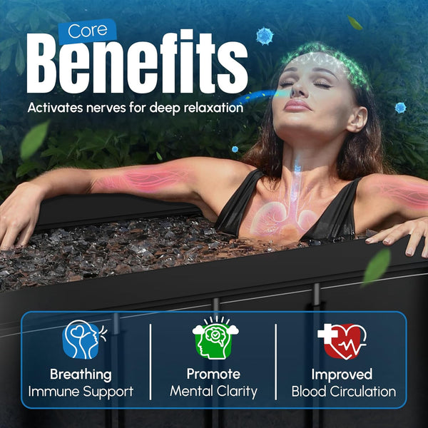Cold Plunge Tub - 140+ Gallon Ice Plunge for Athletes & Adults, Recovery & Inflammation Relief, Ice Bath Tub with Water & Filter Treatments, XXL Oval Size
