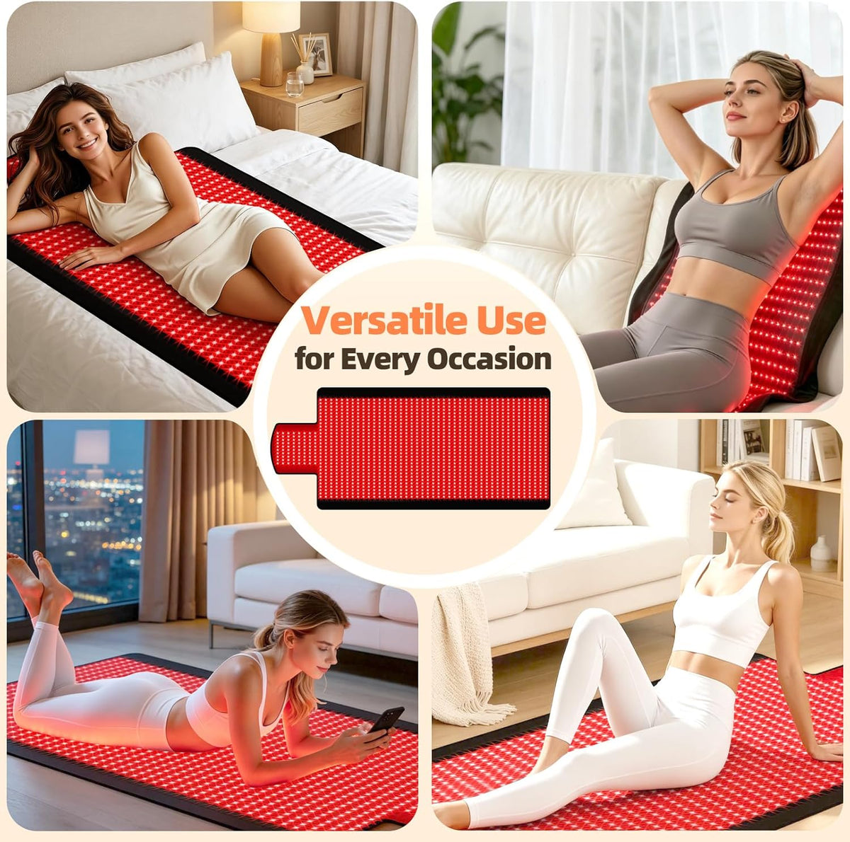 Red Light Therapy Mat for Full Body, Red Light Therapy Blanket, 2 in 1 Leds (660Nm & 850Nm) for Home Use, 3 Modes & Adjustable Timer, 76.8'' X 33.4'' — product view 7