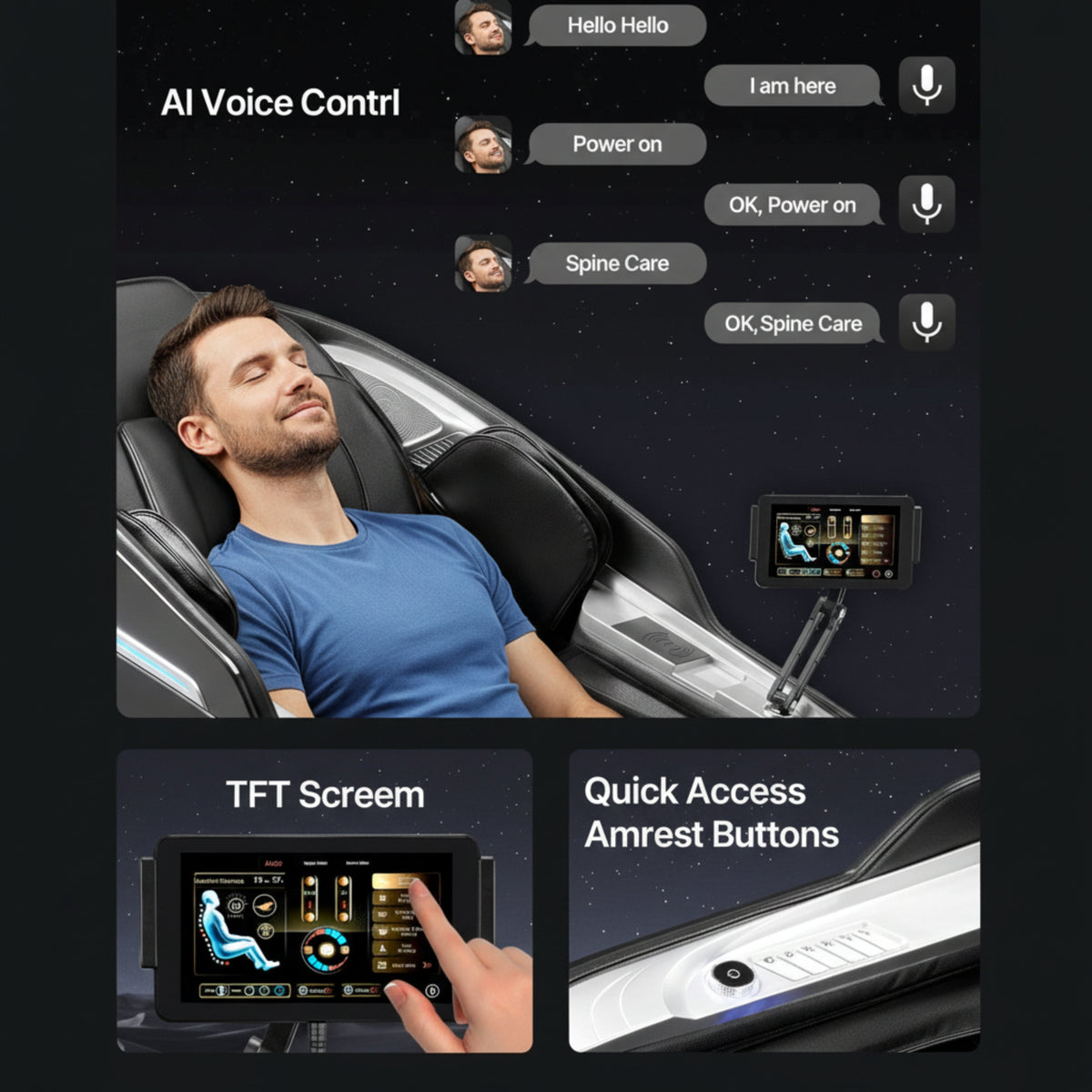 Massage Chair Full Body 3D/4D Massage Recliner W/ Sl-Track & Yoga Stretch — product view 8