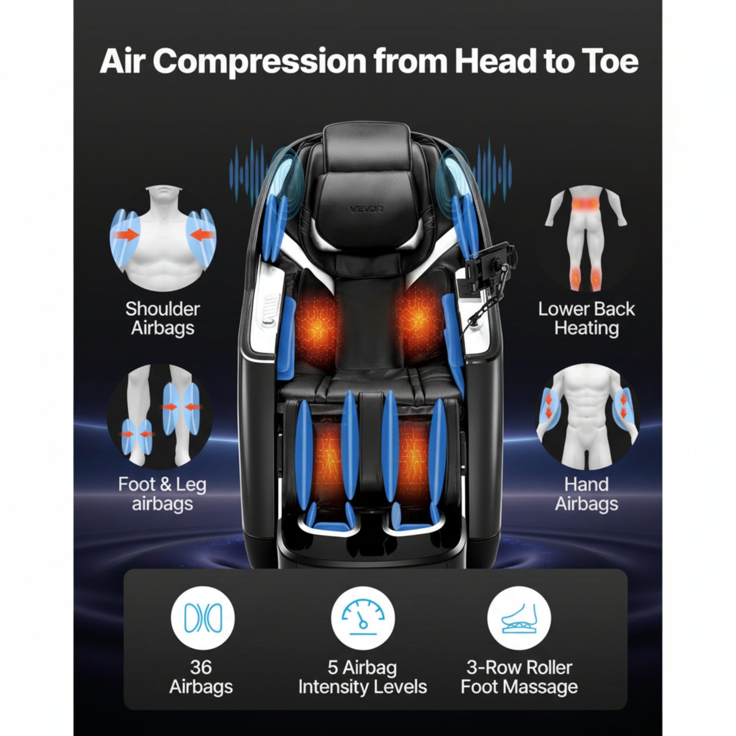 Massage Chair Full Body 3D/4D Massage Recliner W/ Sl-Track & Yoga Stretch — product view 9