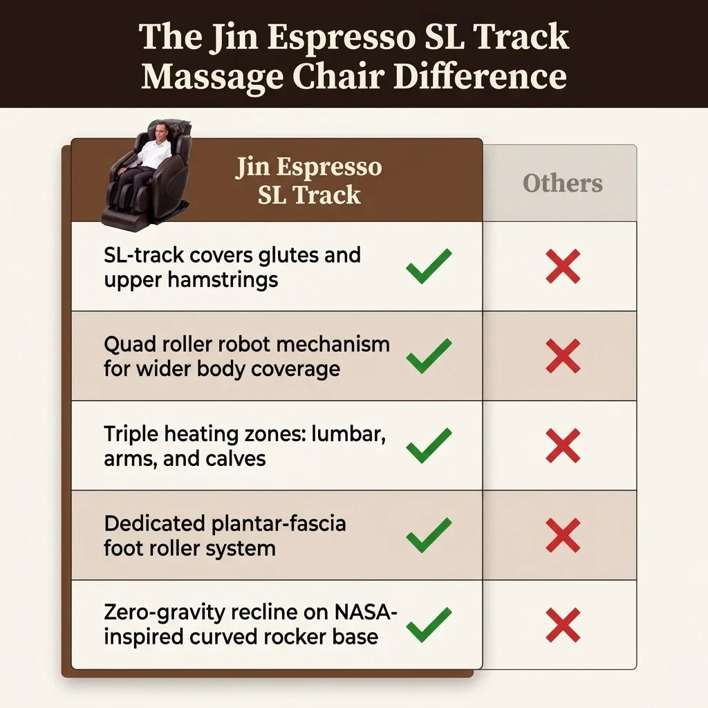 Jin Espresso Synthetic Leather SL Track Massage Chair — Comparison